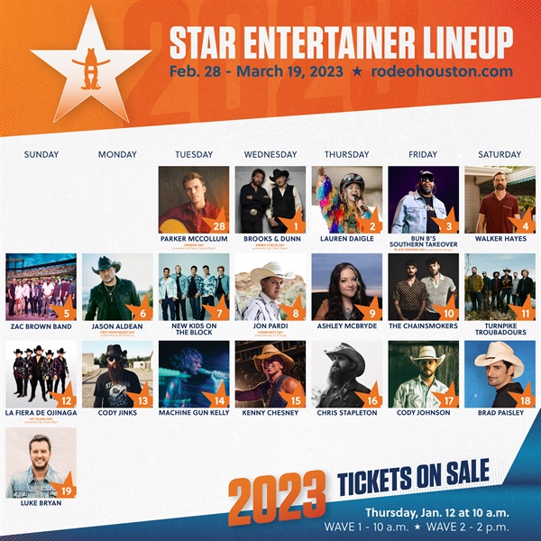 2023 RODEOHOUSTON Entertainer Lineup Houston Livestock Show and Rodeo