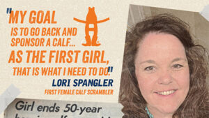 Rodeo’s first female scrambler Lori Spangler paves the way since 1982