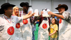 The Rodeo Hosts “Udderly” Amazing Celebrity Goat Milking Contest