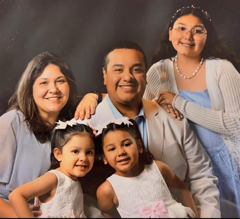 Sabrina Ramirez pictured with her husband and three children